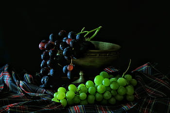 black and, green, grapes, Bunches, black, food/Drink, food, fruit, healthy, grape, freshness