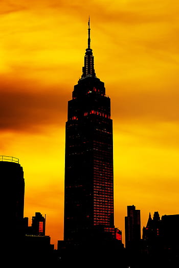 empire state building usa, new york, city, skyline, silhouette, sunset, new york city, manhattan, york, new, new york city skyline