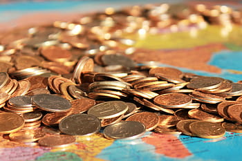 map, Cash coins, various, business, finance, money, coin, currency, wealth, banking, savings
