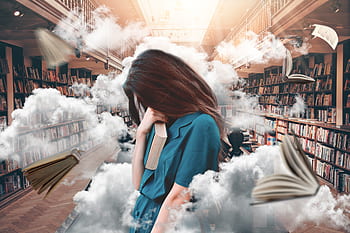 mulher, biblioteca, livros, estudo, ler, conhecimento, literatura, historicamente, livro, aprender, educação