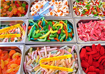 roztříděný, gumovitý, cukroví hodně, pick a mix, dětské sladkosti, cukroví, barvitý, zacházet, cukrovinky, jídlo, vícebarevné