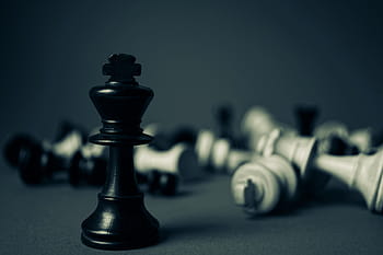 nero, re pezzo degli scacchi, selettivo, foto di messa a fuoco, battaglia, sfocatura, gioco da tavolo, sfida, scacco matto, scacchi, pezzi degli scacchi