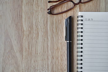 carnet, à côté de, stylo, fond d'écran de lunettes, lunettes, article, Remarque, prendre des notes, l'oeuvre, livre, cours