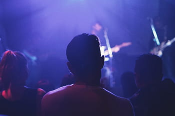 silueta, stojící, hudební koncert, lidé, muž, hudba, večírek, koncert populární hudby, prostor - výkonnostní prostor, noční život, fázi světla