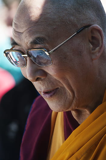 man, wearing, clear, tint, eyeglasses, dalai lama, tibet, buddhism, lama, religion, holy