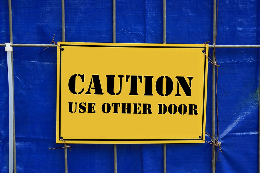 Shield, Fence, Board, Risk, warning, billboard, directory, note, marking, yellow, text