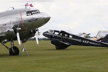 Anglie, letadlo, historicky, starý, létat, douglas, druhá světová válka, vzlétnout, duxford, leteckého vozidla, letoun