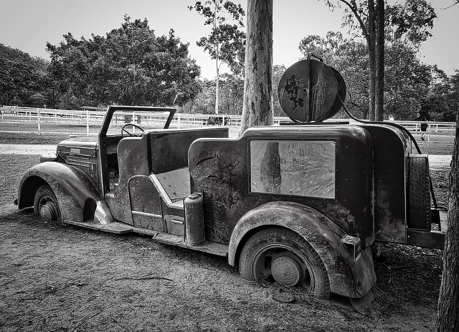 hasičská stříkačka, automobil, kamionu, retro, antický, vozidlo, žebřík, nouzový, hasičský vůz, vinobraní