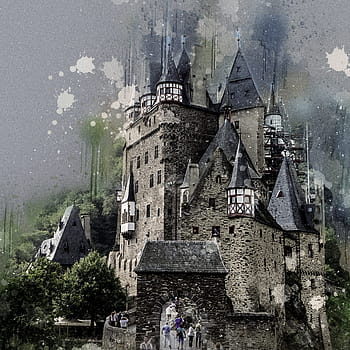 šedá, Černá, beton, malování na hradě, hrad, burg eltz, středověk, Německo, Zajímavosti, středověký, Dějiny