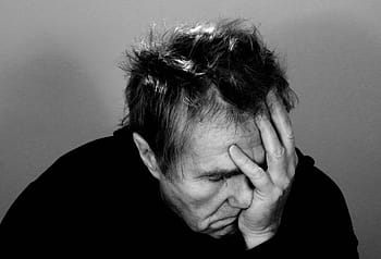 man, gezicht, palm, alleen zijn, alleen, archetype, archetypes, uitdrukking, burnout, uitgeput, depressie