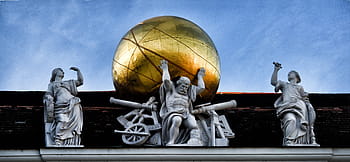 man, two, women statues, atlas, vienna, austria, sculpture, hofburg, architecture, statue, famous Place