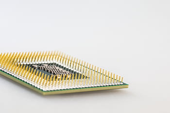 gold, green, cpu processor, cpu, processor, macro, pen, pin, computer, electronics, data processing