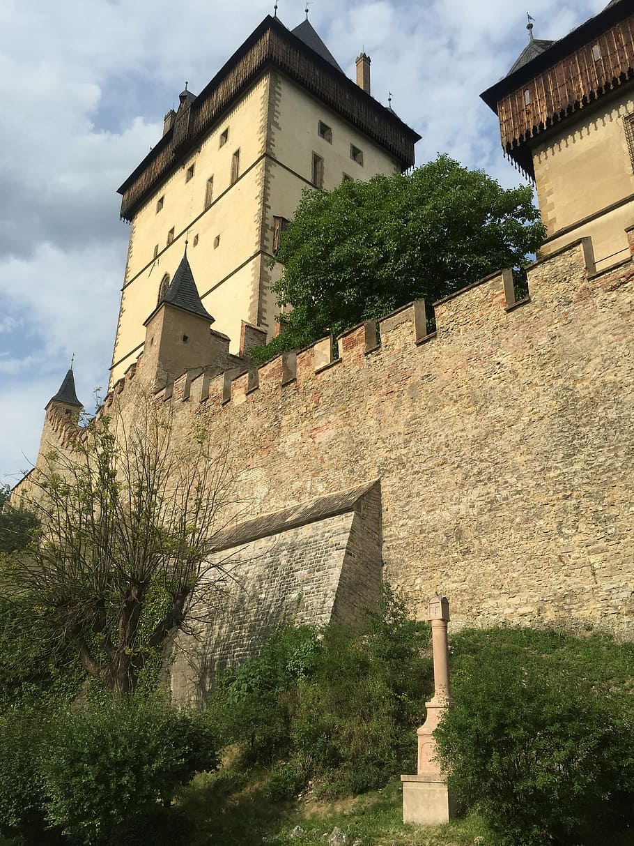 karlstejn, hrad, síla, stěny, architektura, věž, Evropa, středověký