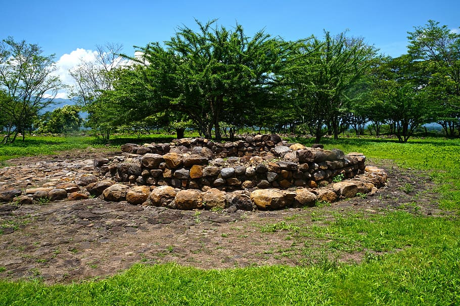 archeology, el salvador, cihuatán, culture, nature, structures, trees, landscape, pipil