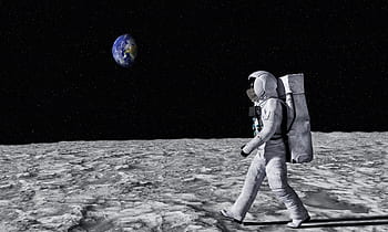 astronaut, moon, surface, walk, earth, view, space, exploration, planet, nasa, globe