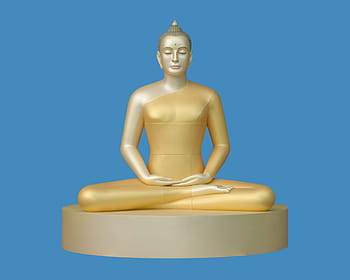 Budda, meditazione, buddisti, meditare, mangiare, phra dhammakaya, Tailandia, oro, statua, seduta, pace
