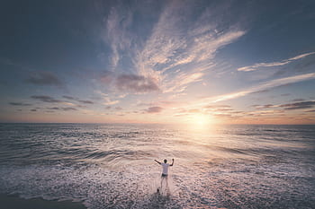 sea, ocean, water, waves, nature, horizon, beach, shore, coast, clouds, sky