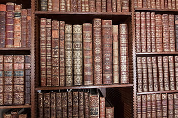 hnědý, hardbound, kniha šarže, knihovna, knih, znát, historicky, vzdělání, staré knihy, regál, kožené kryty