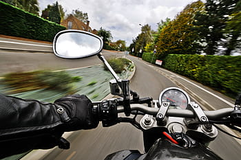 časová prodleva, běh, motocykl, silnice, Rychlost, zpětné zrcátko, přeprava, dopravy, pozemního vozidla, řídítka, řízení