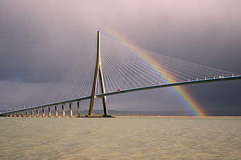 Francie, pont de normandie, le havre, to je, banka, Evropa, mezník, architektura, řeka, voda, cestovat