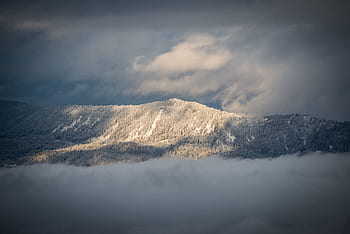 mountain, landscape, valley, trees, plant, forest, nature, clouds, sky, fogs