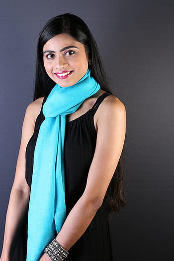 meisje, sjaal, mode, jong, volwassen, vrouw, portret, model-, Aziatisch, aantrekkelijk, Indiaas