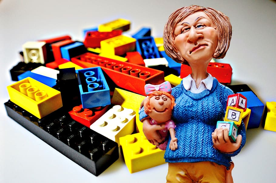 niñera, educadora de niños, lego, jugar piedra, juguetes, cuarto de niños, maestra de jardín de infantes, bloques de construcción, jugar, niño, niños