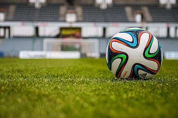 avvicinamento, foto, bianca, arancia, nero, blu, pallone da calcio adidas, la palla, stadion, calcio, il campo