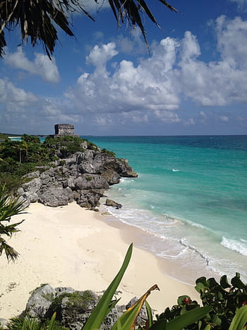 tulum, spiaggia, turchese, sabbia, natura, mare, calma, nuvole, quintanaroo, costa, estate