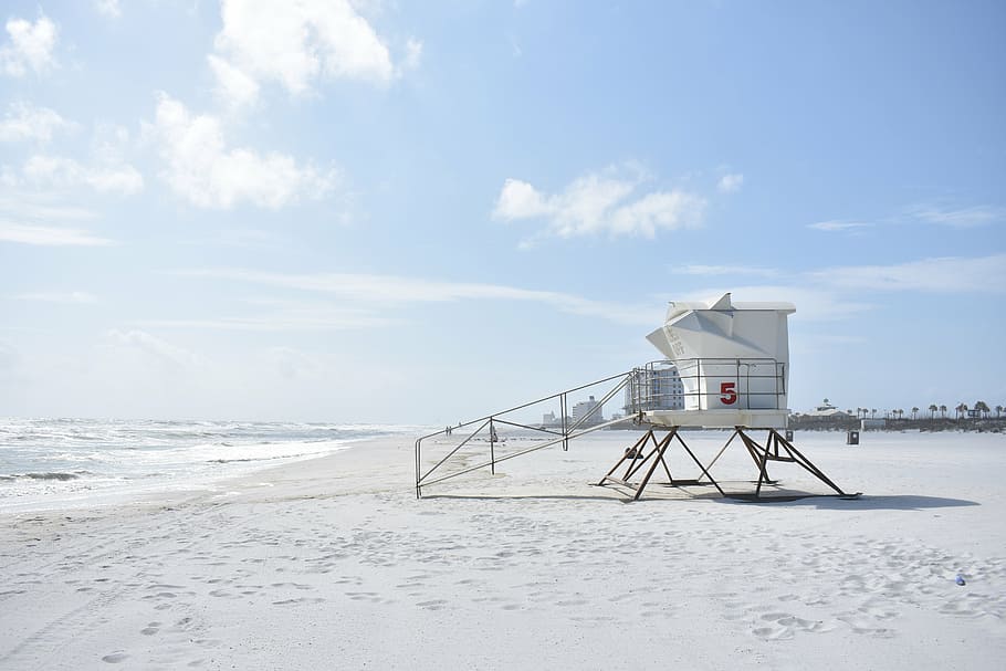 white, lifeguard house, beach, safety, lifeguard, coast, summer, safe, tower, structure, architecture