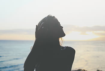 silhouette, woman, body, water, golden, hour, girl, shadow, model, people, ocean