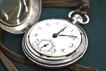 silver-colored pocket, 12:10, Watch, Time, Pocketwatch, White Rabbit, clock, alarm, stop, stopwatch, chronograph