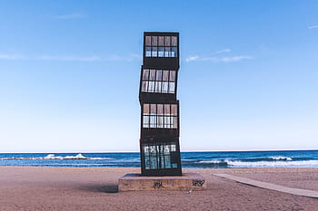 barcelona beach, barcelona, pláž, Španělsko, rozličný, pobřeží, písek, letní, moře, nebe, pobřežní čára