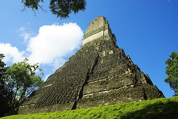 brown pyramid, Tikal, Pyramid, Maya, Rainforest, guatemala, ruins, day, sky, cloud - sky, history