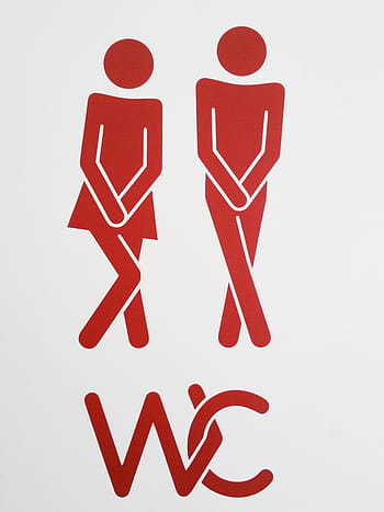 Červené, ženy, muži wc logo, žen a mužů, toaleta, loga, pár, muž, žena, znaky, nálepka