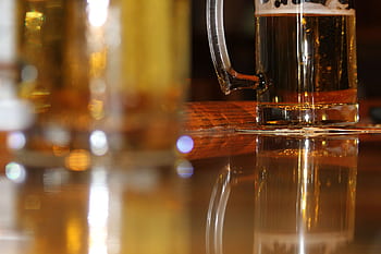 pivo, nápoje, džbánek, stůl, bar, hospoda