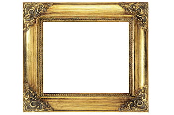 brown photo frame, frame, gold, antique, wood, gilded, empty, decoration, ornate, picture Frame, old-fashioned