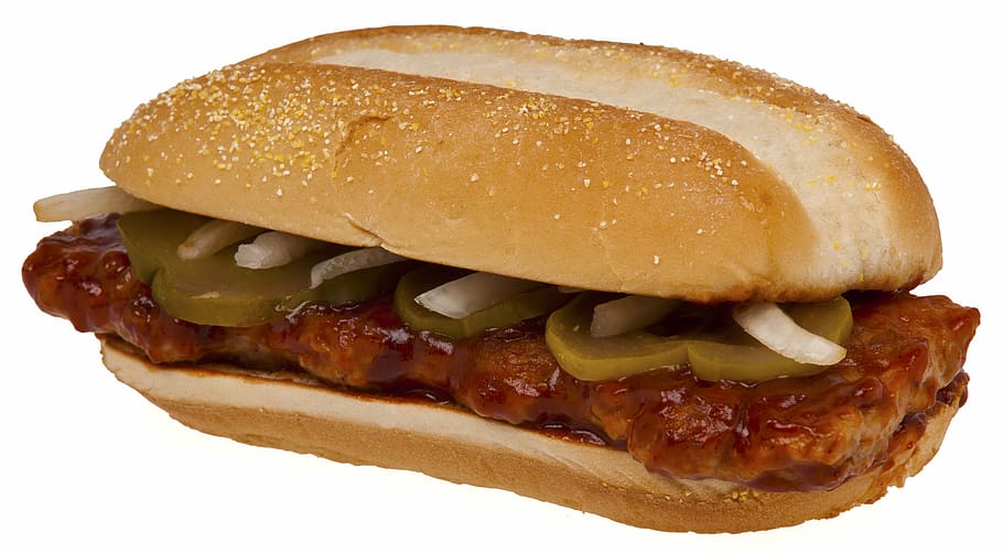 sendvičový chléb, hamburger, Fast Food, nezdravý, jíst, oběd, maso, Tlustý, strava, mcdonald's, mcrib