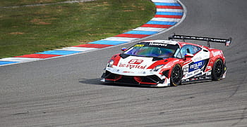 Červené, bílý, sportovní auto, závodní dráha, brno, gt, lamborghini, závody, obvod, vozy, vytrvalost
