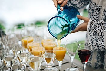 vinho, laranja, suco, Copos, suco de laranja, bebida, vidro, festa, álcool, coquetel, bebendo Copo