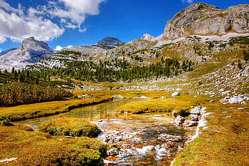 dolomity, větráky, krajina, hory, Skála, vysokohorský, horské krajiny, turistika, fanes alm, Jižní Tyrolsko, slunný