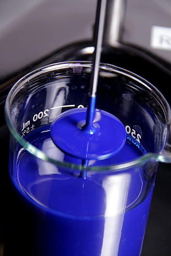 cristallo, chiaro, bicchiere di vetro, blu, liquido, pigmento, resina, rivestimenti, preparativi, industria, colori