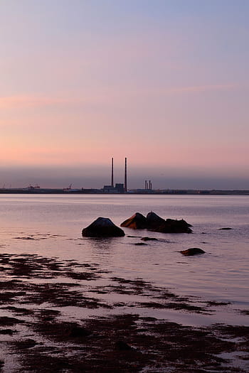 Evening, Sunset, Dublin Bay, Soft Light, dusk, evening sky, water, skyline, sea, nature, lighthouse