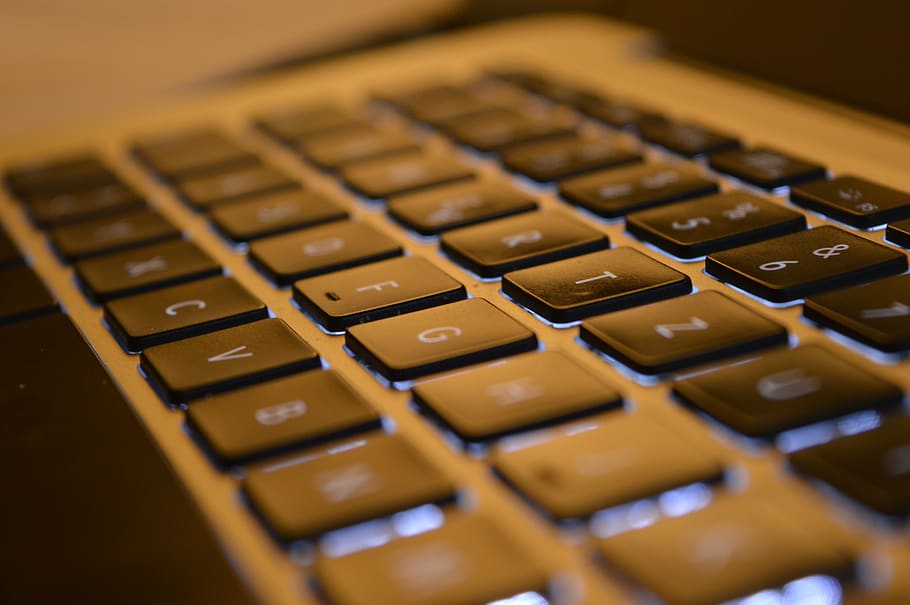 klávesnice, MacBook air, laptop, počítač, práce, notebook, jablko, macbook, kancelář, mac, sdělení