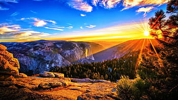 mountains during sunset, sunrise, mountains, landscape, scenic, morning, sky, clouds, blue, light, outdoors