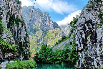 river, nature, high mountains, asturias, spain, mountain landscape, hiking, picos de europa