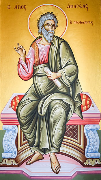 st andrew, saint, iconography, painting, byzantine style, religion, orthodox, christianity, church, ayios andreas, cyprus