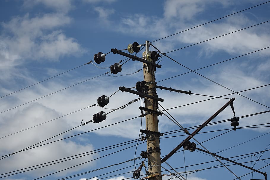 drát, elektřina, pošta, železnice, energie, technologie, elektrický, Napětí, kabelů, světlo, řádek