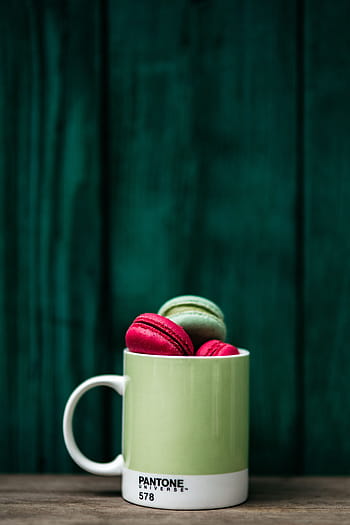 taza de pantone, Colorido, macarrones, Pantone, taza, dulce, caramelo, sabroso, postre, macarrón, vegetación