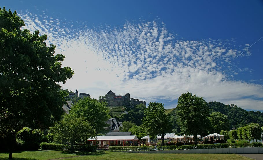 rhine equipment, middle rhine, st goar, landscape, castle, weltkulturebe, romantic, sky, burg katz, rheinfels, loreley